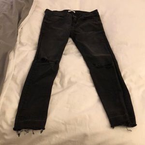 Zara black ripped (at knee) skiing jeans!